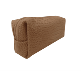 Cosmetiquera Mediana Texturizada Camel