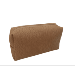 Cosmetiquera Grande Texturizada Camel